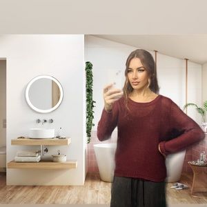 Sweater H&M divided knit size 2 see through burgundy zipper in the back